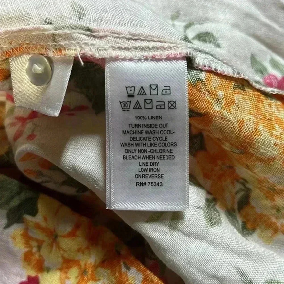 Cynthia Rowley fForal 💯 Linen Dress With Pockets Size M - Picture 4 of 5